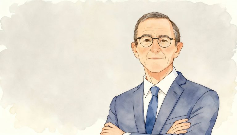 Représentation illustrée de Bruno Retailleau, dessin portrait d'un homme politique français
