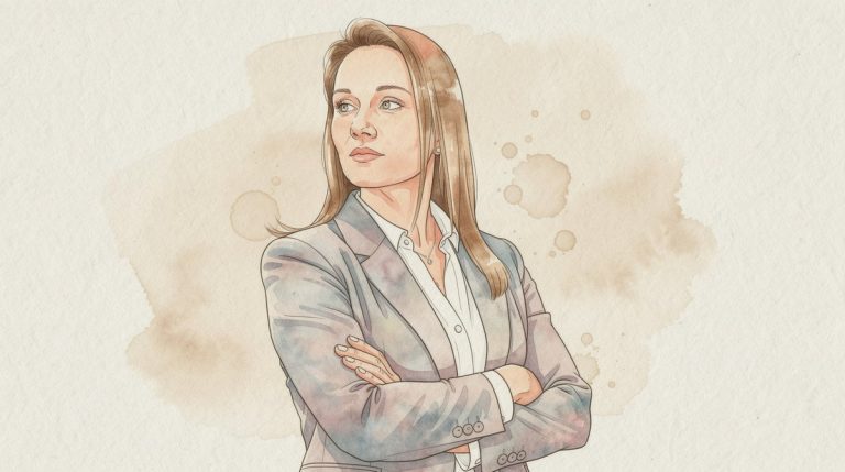 Portrait aquarellé de Karine Okonski, maire de Bouffémont