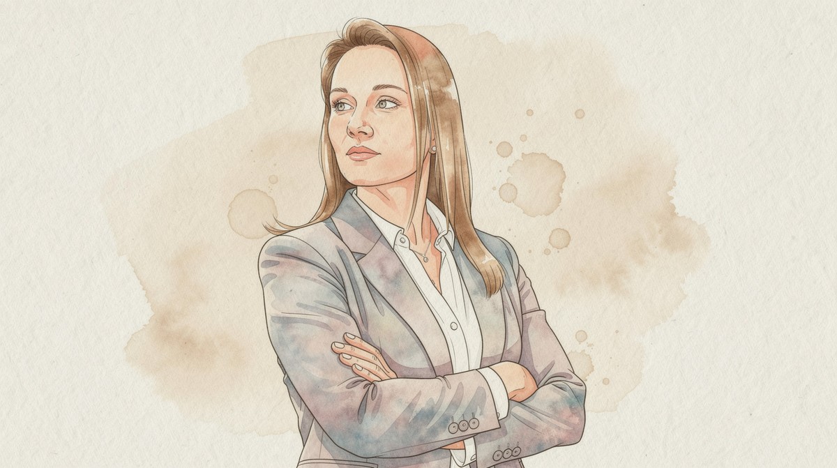 Portrait aquarellé de Karine Okonski, maire de Bouffémont